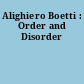 Alighiero Boetti : Order and Disorder