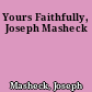 Yours Faithfully, Joseph Masheck